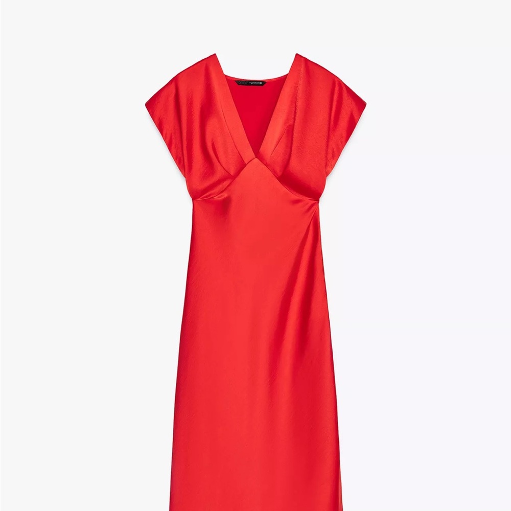 Zara Satin Effect Midi Dress